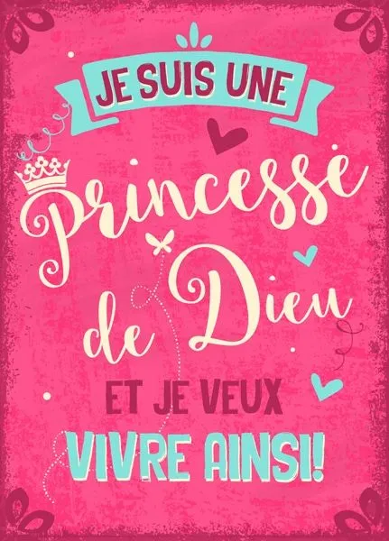 Carte postale - Je suis une princesse de Dieu et je veux vivre ainsi!