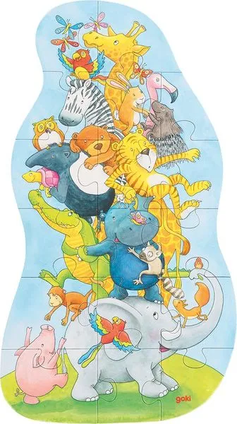 Puzzle - XXL - pyramide d'animaux - 17 pièces