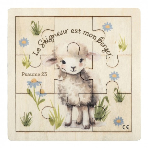 PUZZLE EN BOIS MOUTON - Le Seigneur est mon berger