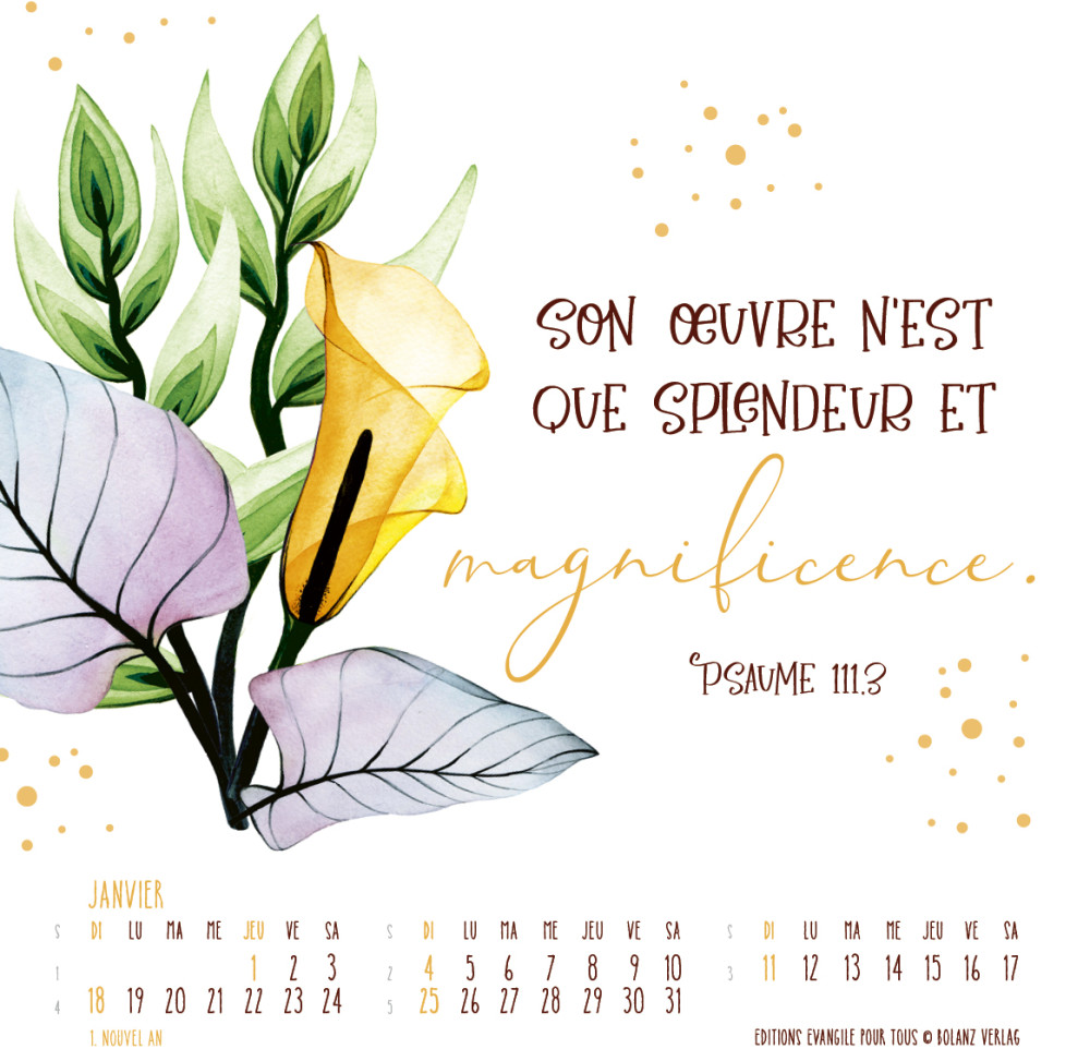 Calendrier Mon fidèle soutien