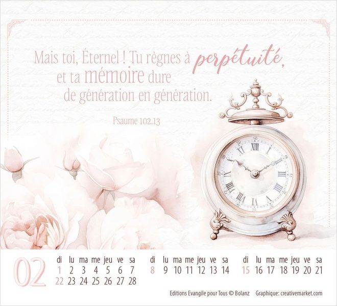 Calendrier Splendeur - de table