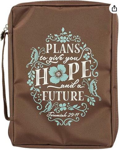 Fourre de Bible brune en tissu Plans to give you hope