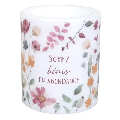 Bougie/lanterne en cire "Soyez bénis en abondance"