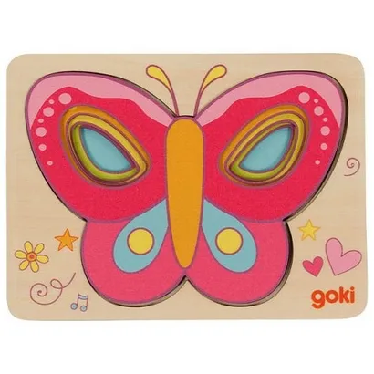 Puzzle Papillon - 5 couches - 5 pièces - 15 x 11 x 1.5 cm