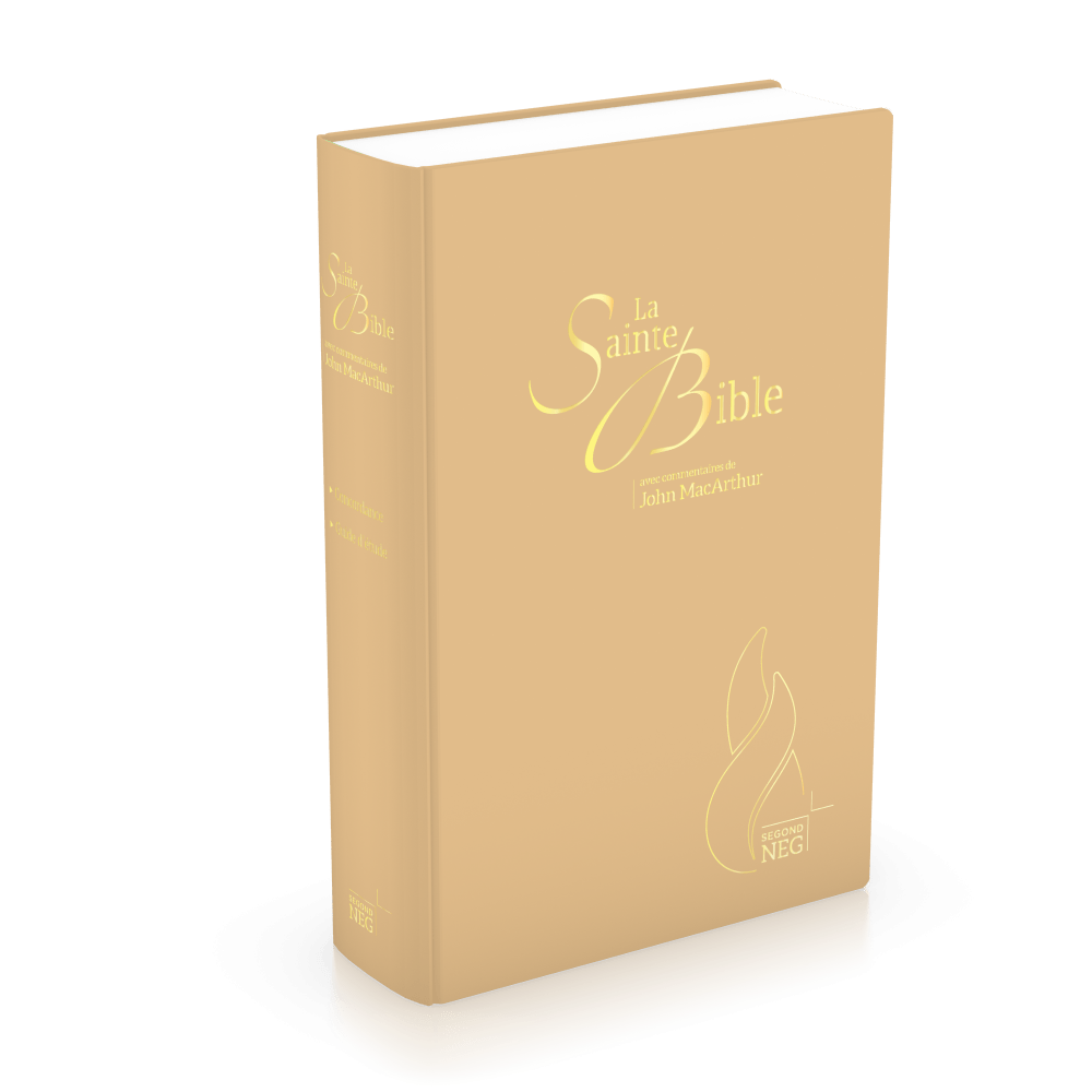Bible NEG MacArthur semi-rigide, toile beige