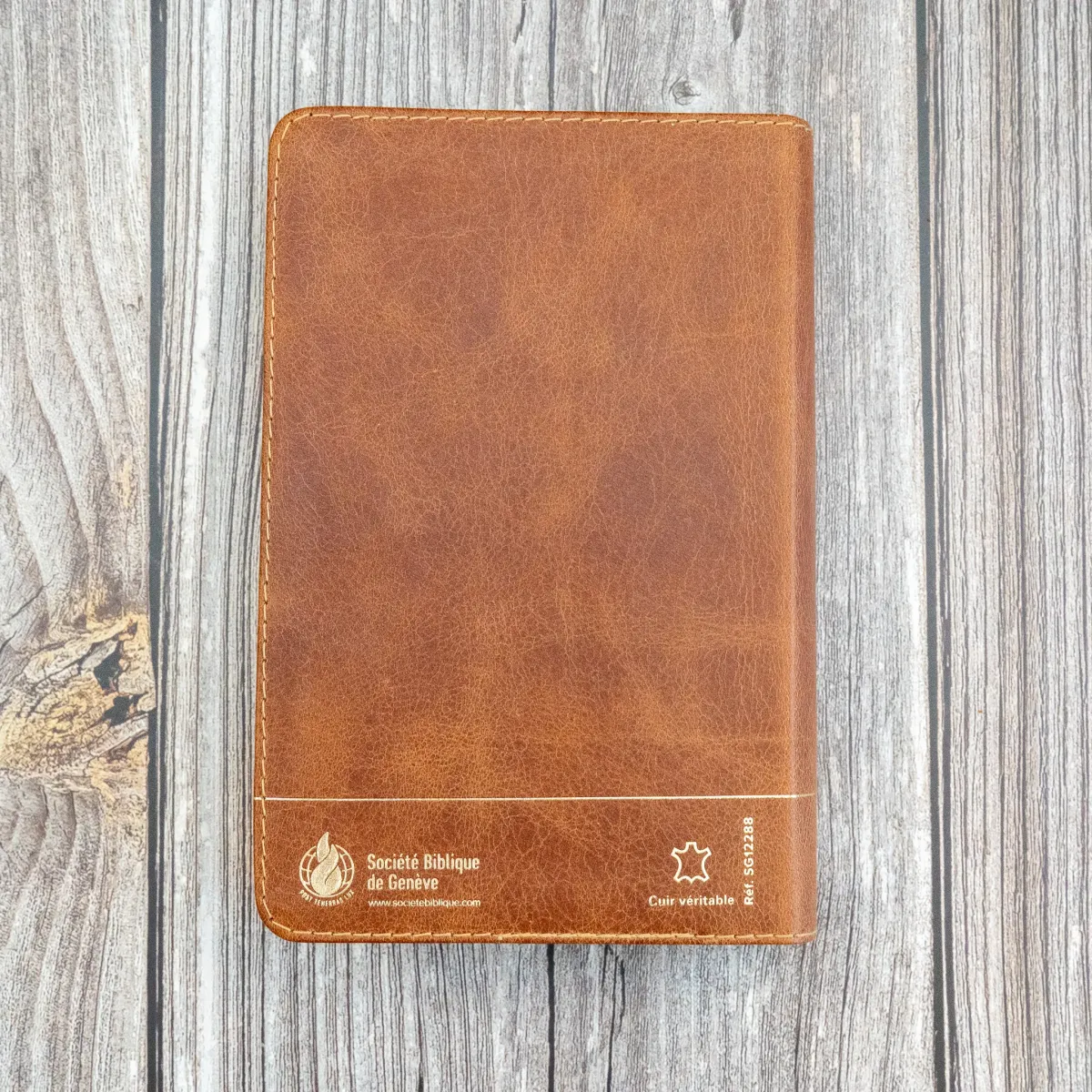 Bible Segond 21 compacte  (Premium style) - Couverture semi-rigide cuir brun, tranches or