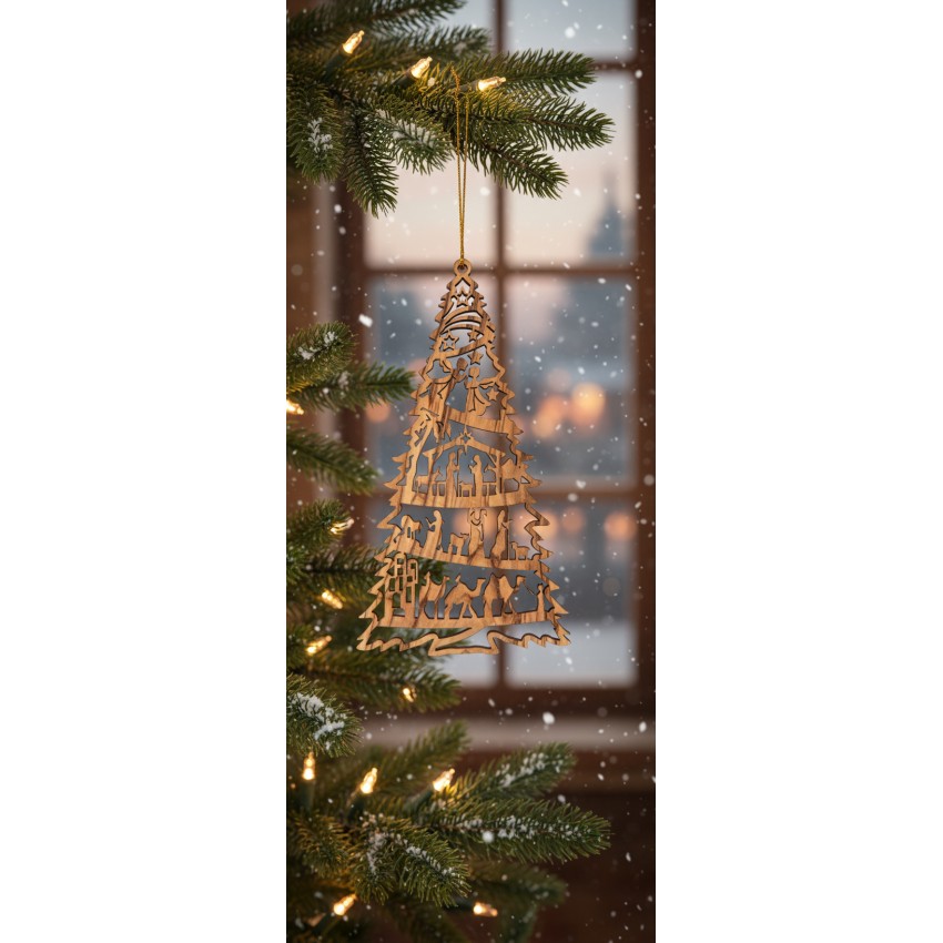 Décoration Sapin découpage - Motif crèche