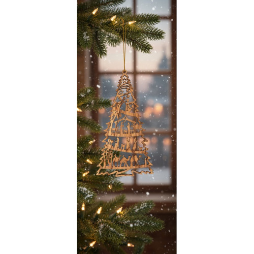 Décoration Sapin découpage - Motif crèche