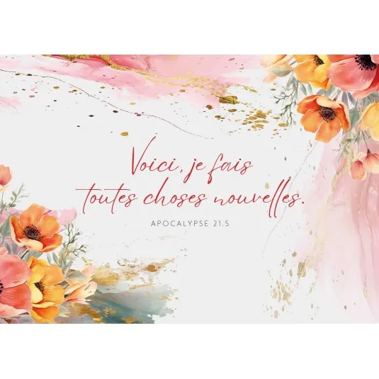 Carte postale - Fleurs en aquarelle