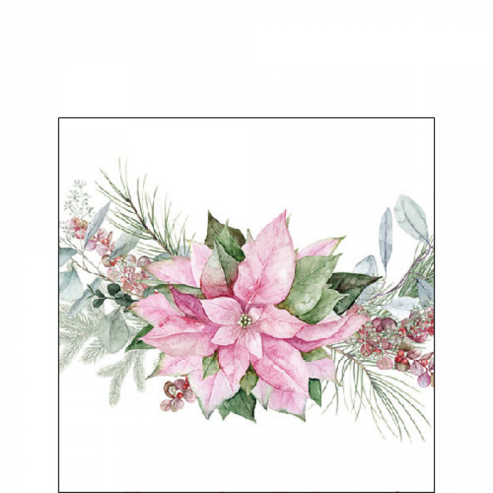 Serviette petite Pink poinsettia