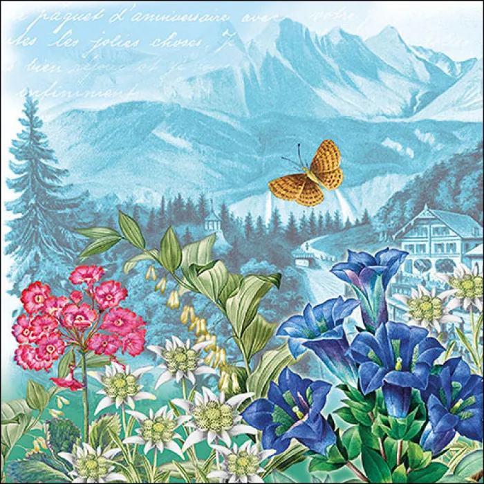 Serviette grande Mountain flowers