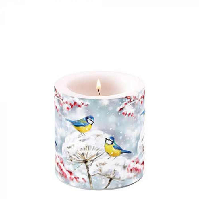 Bougie petite Oiseaux dans la neige (Birds in the snow)