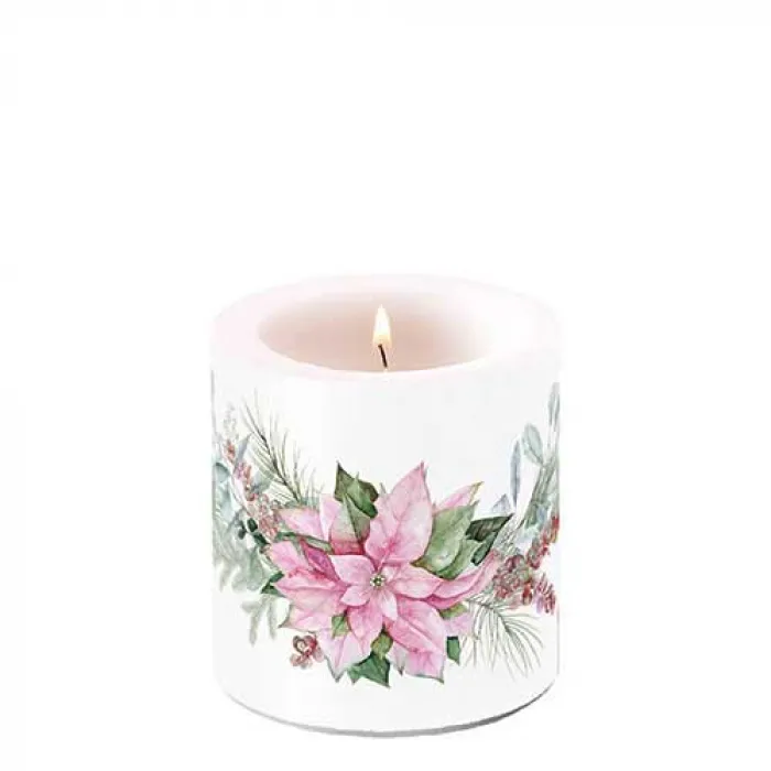 Bougie petite Pink poinsettia