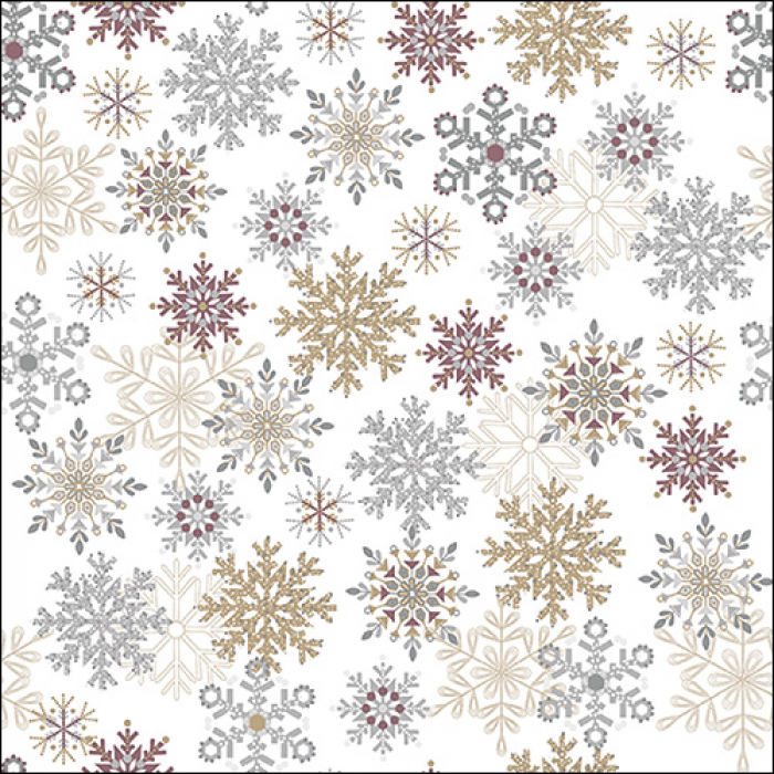 Serviette grande Flocons de neige partout sur du blanc (Snowflakes all ...)
