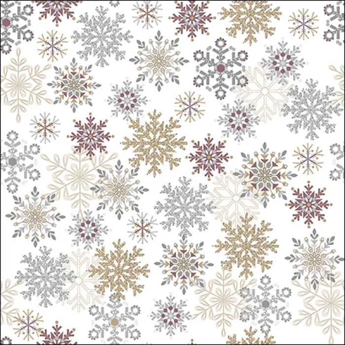 Serviette grande Flocons de neige partout sur du blanc (Snowflakes all ...)