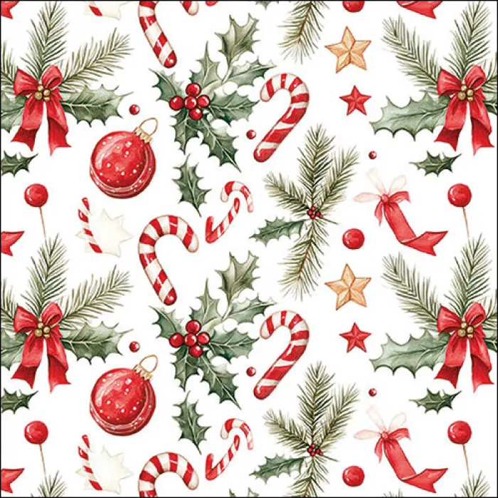 Serviette grande Eléments de Noël (Christmas elements)