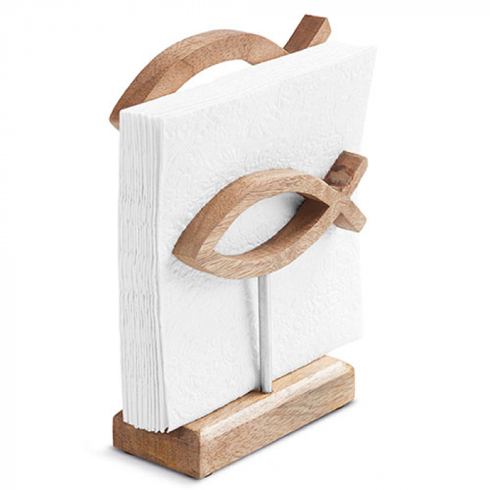 Porte serviettes poissons en bois (Napkin Holder Communion fish wood)