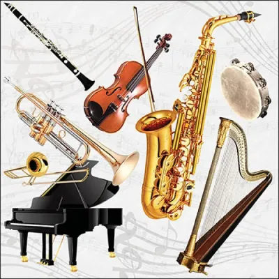 Serviette grande Instruments musicaux