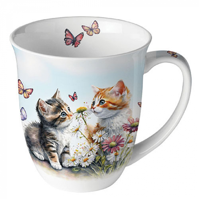 Mug 0.4L Chats et papillons