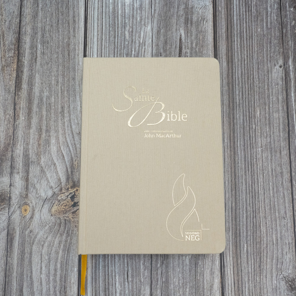 Bible NEG MacArthur semi-rigide, toile beige