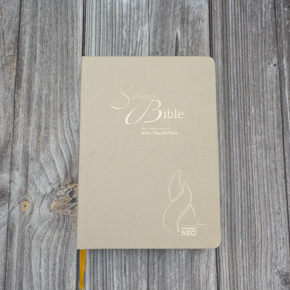 Bible NEG MacArthur semi-rigide, toile beige