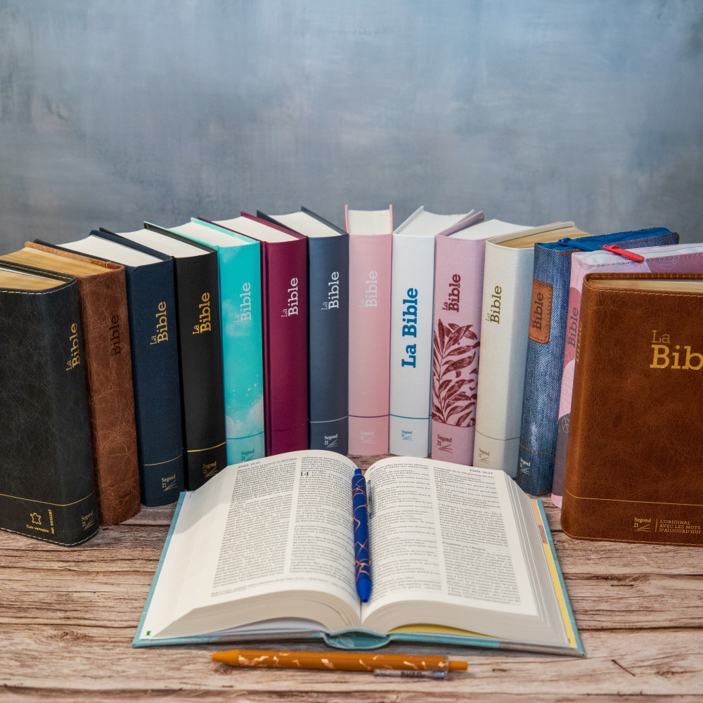 Bible Segond 21 compacte  (Premium style) - Couverture semi-rigide cuir anthracite, tranches or