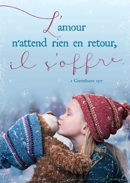 Carte postale - L'amour n'attend rien en retour, il s'offre. 1Cor 13:7