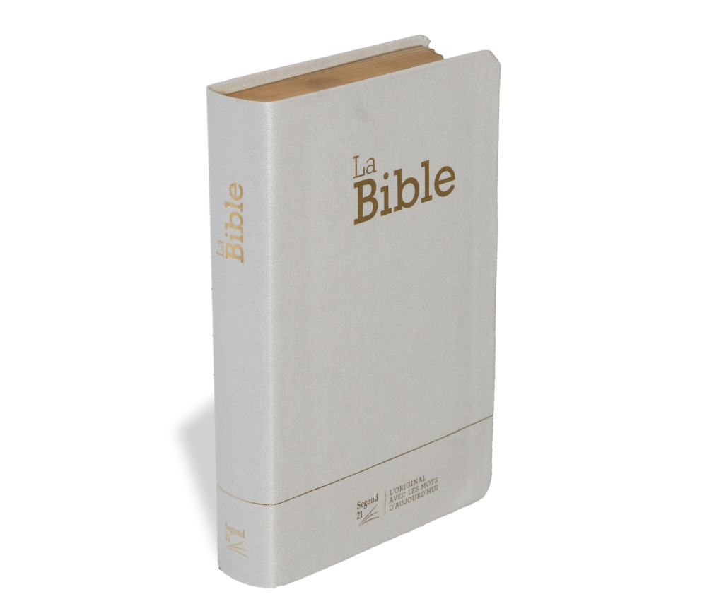 Bible Segond 21 compacte (Premium Style) - couverture souple toile blanche, tranches dorées et ongle