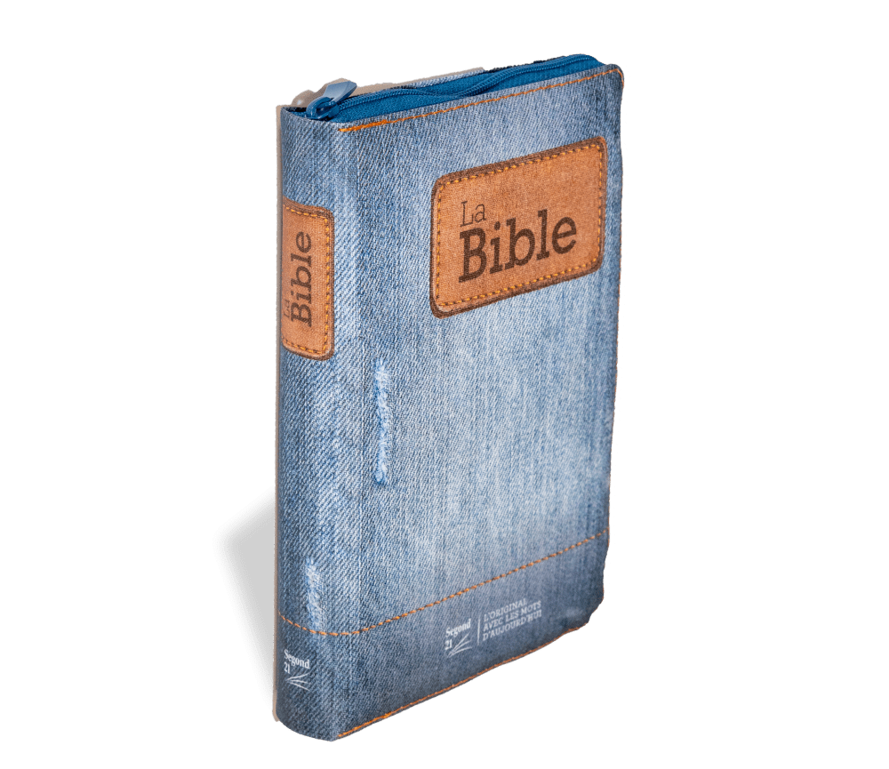 Bible Segond 21 compacte (premium style) - couverture souple toilée motif jeans, avec fermeture écl