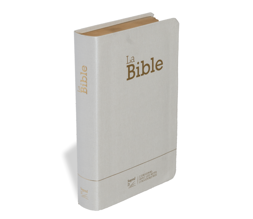 Bible Segond 21 compacte (Premium Style) - couverture souple toile blanche, tranches dorées et ongle