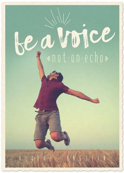 Carte postale - Be a Voice not an echo. Albert Einstein