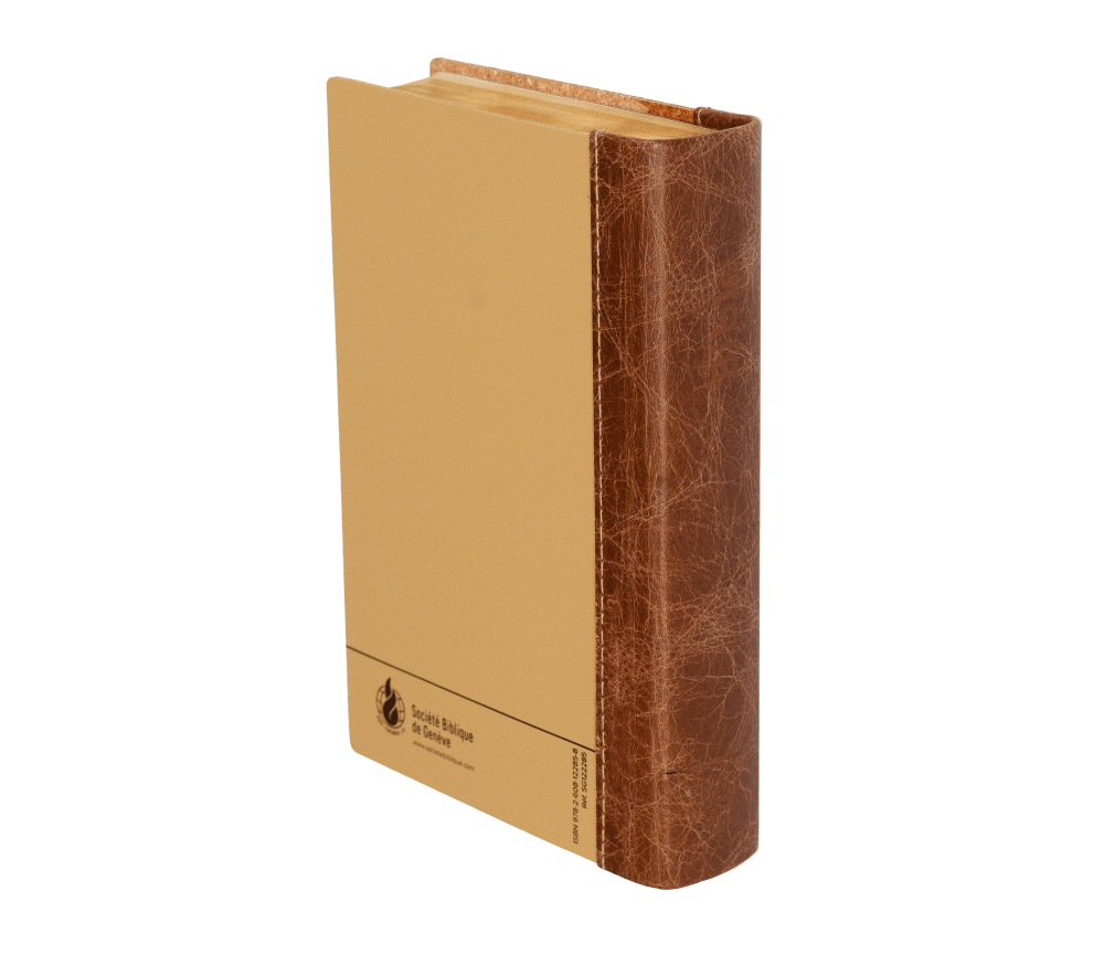 Bible Segond 21 compacte  (Premium style) - Couverture rigide cuir praliné-chocolat - tranches or et