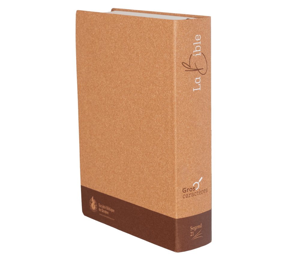 Bible Segond 21, gros caractères - couverture semi-rigide, papier brun chiné en fibres naturelles