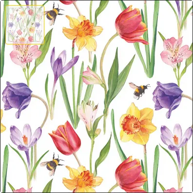 Serviette grande Fleurs de primptemps (Flowers in spring)
