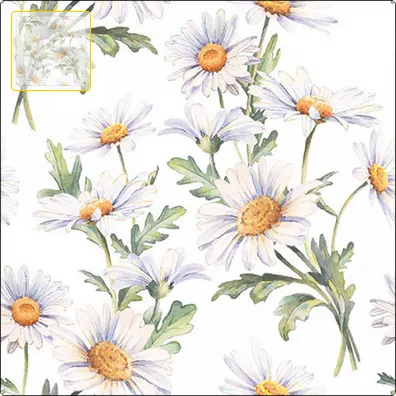 Serviette grande Belles marguerites blanches (Beautiful daisies  white)