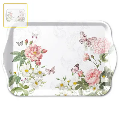 Plateau petit Amelia blanc  (Tray melamine Amelia white)