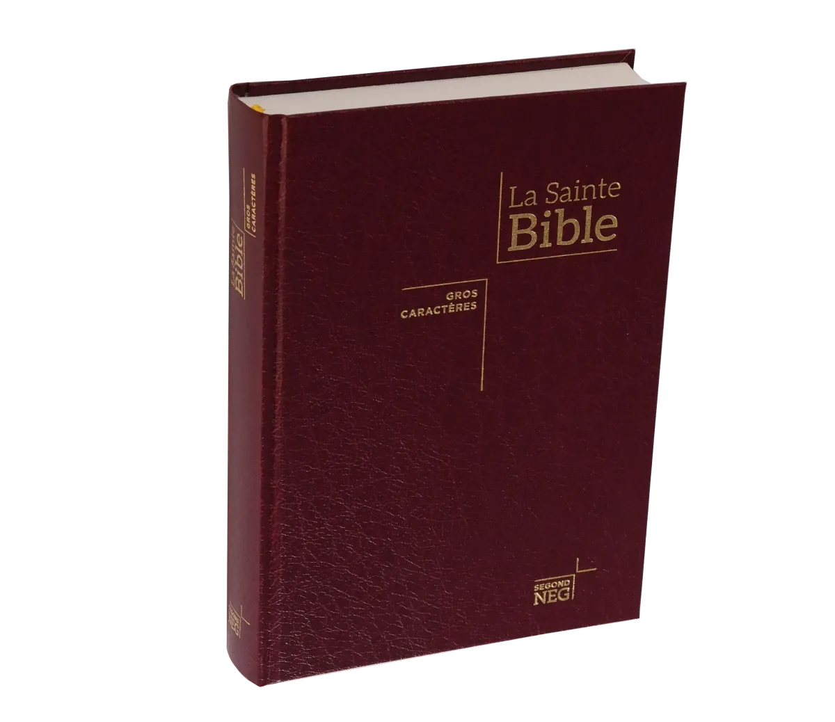BIBLE NEG GROS CARACTERES COUVERTURE RIGIDE BORDEAUX