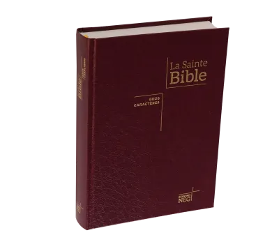 BIBLE NEG GROS CARACTERES COUVERTURE RIGIDE BORDEAUX