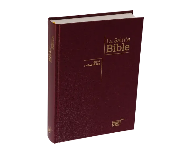 BIBLE NEG GROS CARACTERES COUVERTURE RIGIDE BORDEAUX