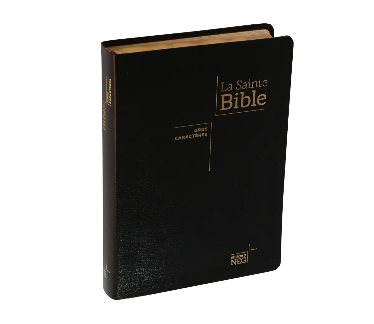 Bible NEG gros caractères - souple fibrocuir noir tranche or onglets
