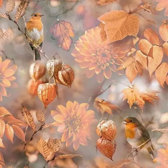 Serviette grande Automne orange