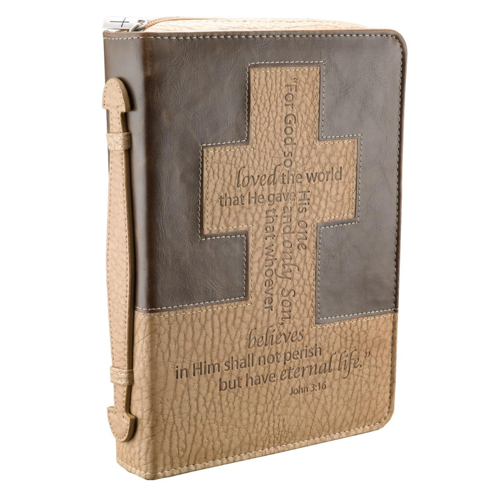 FOURRE DE BIBLE MEDIUM BROWN/TAN 156X224X40 MM