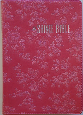 BIBLE SEGOND ESAIE 55 PU VIEUX ROSE IRISE RELIEF FLEUR 562