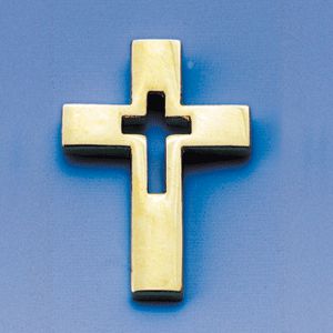 Pin's doré Croix évidée - 1.5 x 2 cm