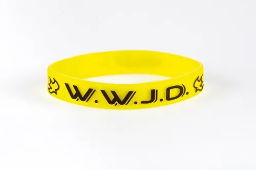 BRACELET W.W.J.D. (JAUNE) SILICONE