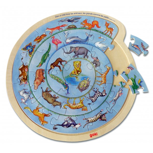 PUZZLE BOIS ANIMAUX EN SPIRALE 57790