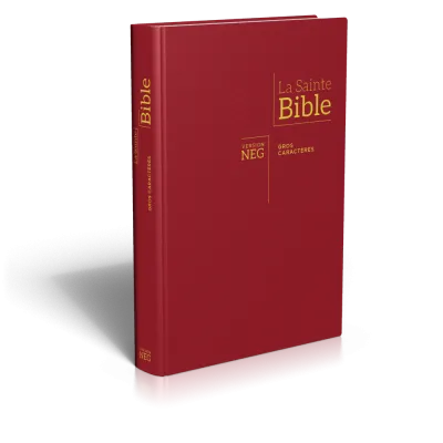 BIBLE NEG GROS CARACTERES COUVERTURE RIGIDE BORDEAUX