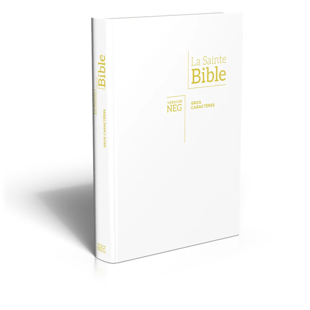 Bible NEG gros caractères - souple blanche tranche or