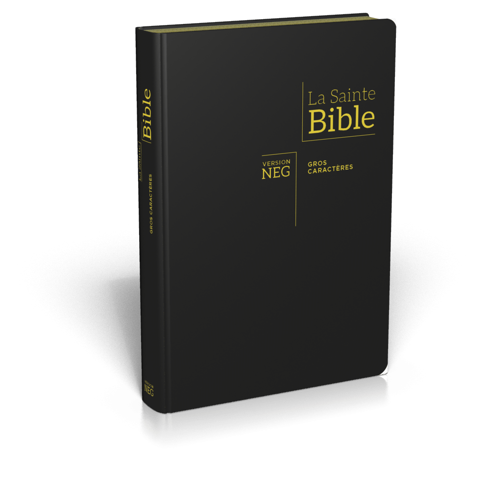 Bible NEG gros caractères - souple fibrocuir noir tranche or onglets