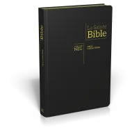 Bible NEG gros caractères - souple fibrocuir noir tranche or onglets